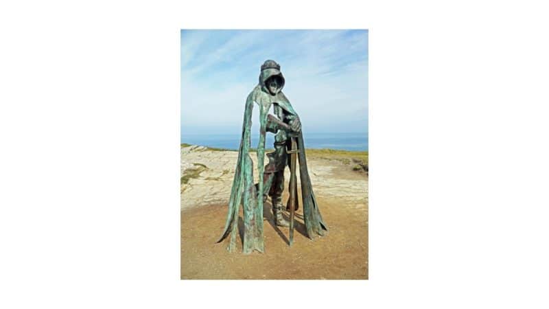 warrior sculpture on beach